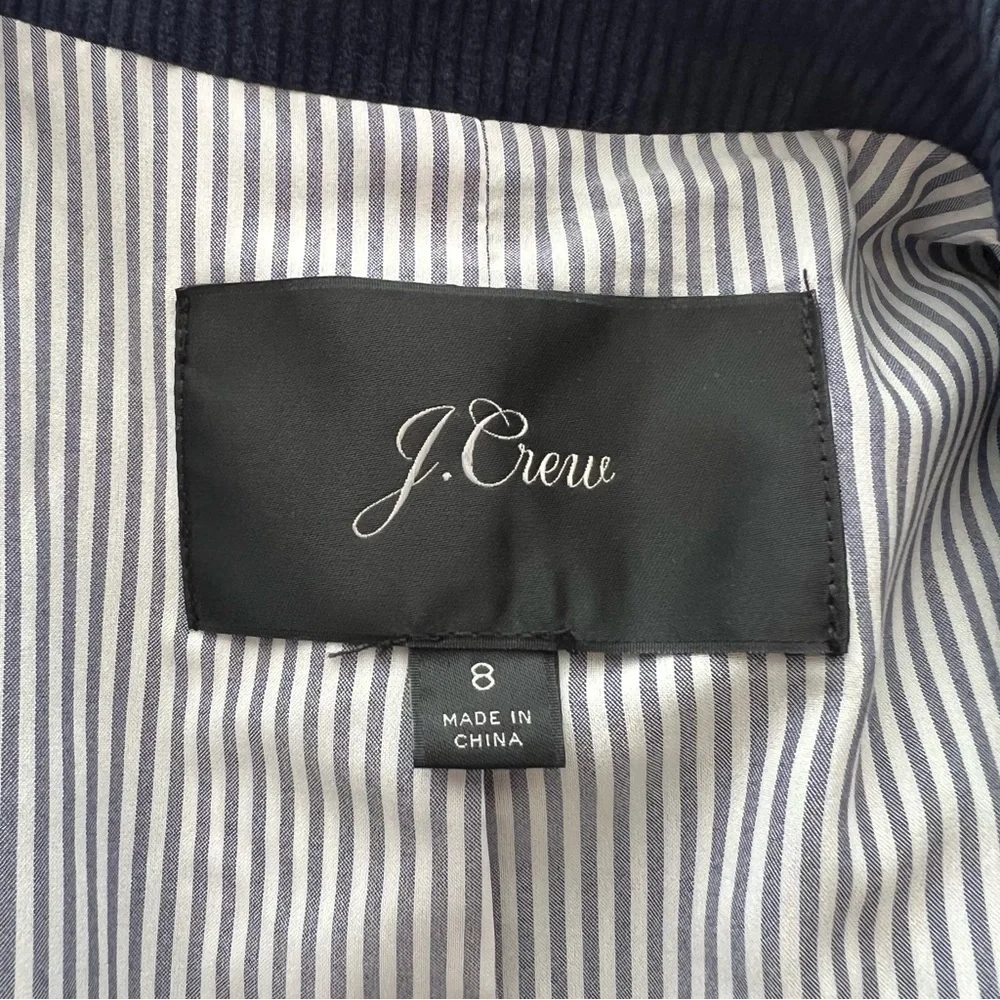 J. Crew Navy Blue Chorduroy Blazer Jacket Size 8